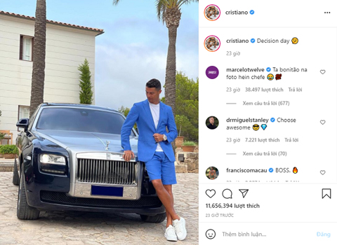 Ronaldo đăng thông điệp ẩn ý trên Instagram cá nhân