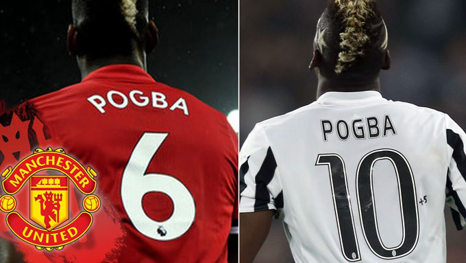 Pogba từng mặc áo số 6 và số 10 trong sự nghiệp