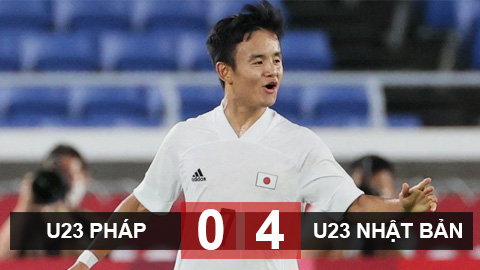 U23 Pháp nhận thất bại muối mặt 0-4 trước U23 Nhật Bản
