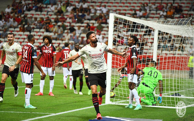 Giroud đã ghi bàn ra mắt Milan trong trận giao hữu hòa Nice 1-1