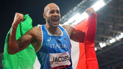 Marcell Jacobs giành HCV Olympic Tokyo với thành tích 9,8 giây, nhưng chưa thể phá kỷ lục của Usain Bolt