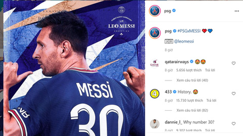 Messi giúp MXH của PSG bùng nổ giống khi Ronaldo đến Juventus