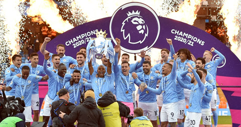 Man City ăn mừng chức vô địch mùa giải 2020/21