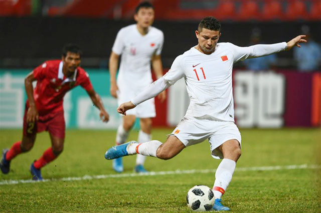 Cầu thủ nhập tịch Ai Kesen đã có 4 bàn thắng cho ĐT Trung Quốc ở vòng loại thứ hai World Cup 2022
