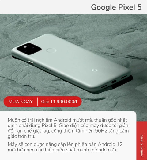 Smartphone trải nghiệm Android mượt mà nhất: Google Pixel 5