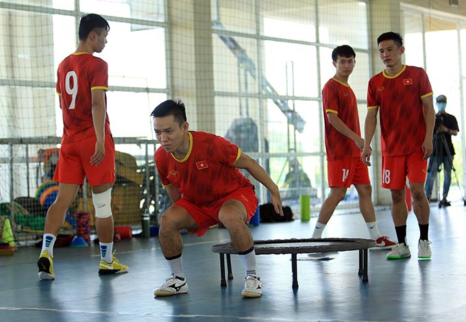 ĐT Futsal Việt Nam khép lại đợt tập huấn trong nước với nhiều tín hiệu tích cực, toàn đội không có ca chấn thương nào. Ảnh: Đức Cường