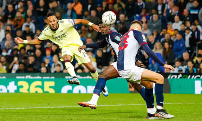 Aubameyang lập hat-trick ở trận West Brom vs Arsenal