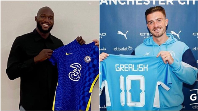 Lukaku và Grealish là 2 bản hợp đồng đắt giá nhất lịch sử Ngoại hạng Anh