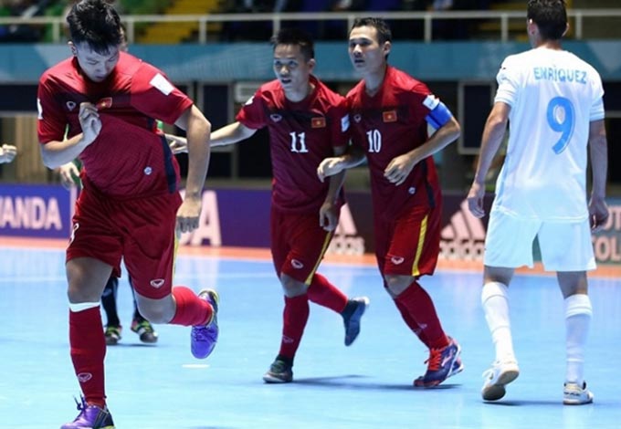 Minh Trí từng thi đấu bùng nổ trước Guatemala tại VCK futsal World Cup 2016