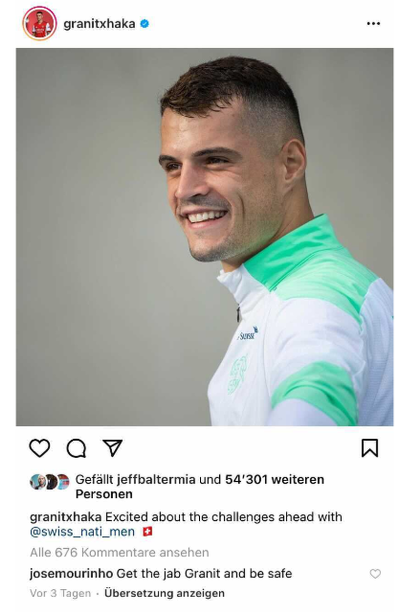  HLV Mourinho gửi lời nhắn nhủ tới Xhaka qua Instagram