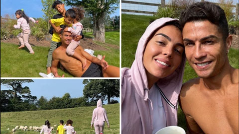 Ronaldo khoe ảnh gia đình vui vẻ trong thời gian cách ly tại Manchester