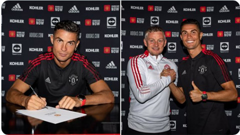 Ronaldo chính thức ký hợp đồng với Man United
