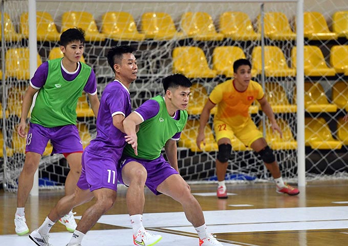 ĐT futsal Việt Nam chuẩn bị kỹ càng trước trận gặp Panama - Ảnh: Quang Thắng 