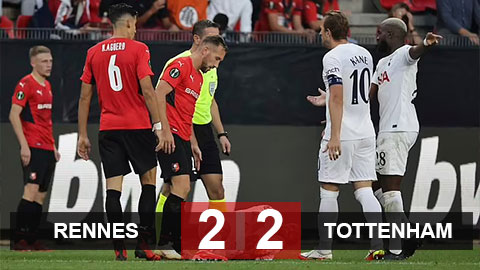 Kết quả Rennes 2-2 Tottenham: Trận hòa đáng đáng quên ở Pháp Kết quả Rennes 2-2 Tottenham: Trận hòa đáng đáng quên ở Pháp