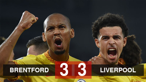 Kết quả Brentford 3-3 Liverpool: Liverpool lên đỉnh bảng trong run rẩy