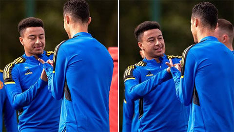 Lingard dạy Ronaldo kiểu ăn mừng thương hiệu 'JLingz'
