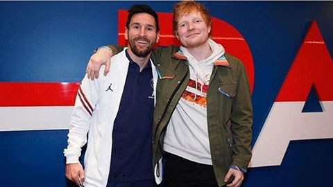 Nam ca sĩ Ed Sheeran cuối cùng cũng gặp được thần tượng Messi