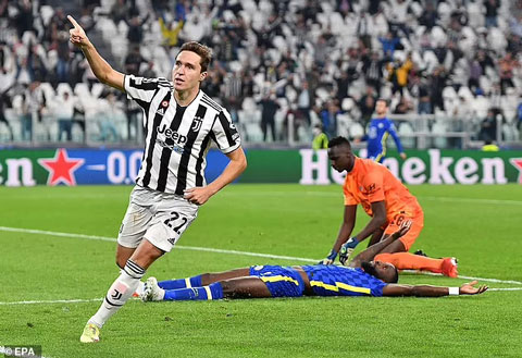 Chiesa ghi bàn duy nhất đem về thắng lợi cho Juventus trước Chelsea
