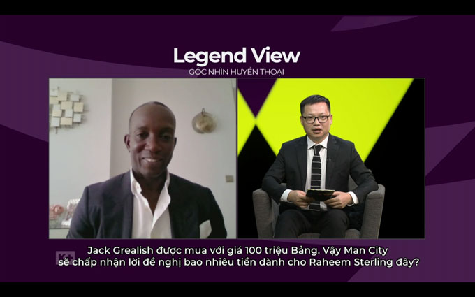 Nhà báo Phạm Tấn phỏng vấn Dwight Yorke trong chương trình Legend View (Góc nhìn huyền thoại)