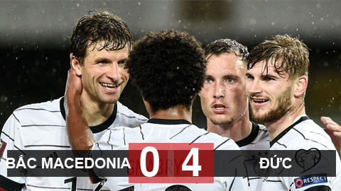 Kết quả Bắc Macedonia 0-4 Đức: Die Mannschaft giành vé đầu tiên dự World Cup 2022