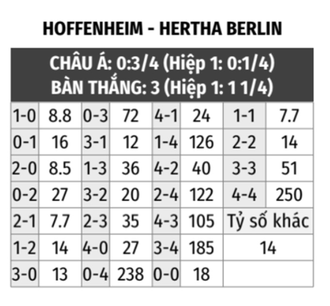  Hoffenheim vs Hertha Berlin