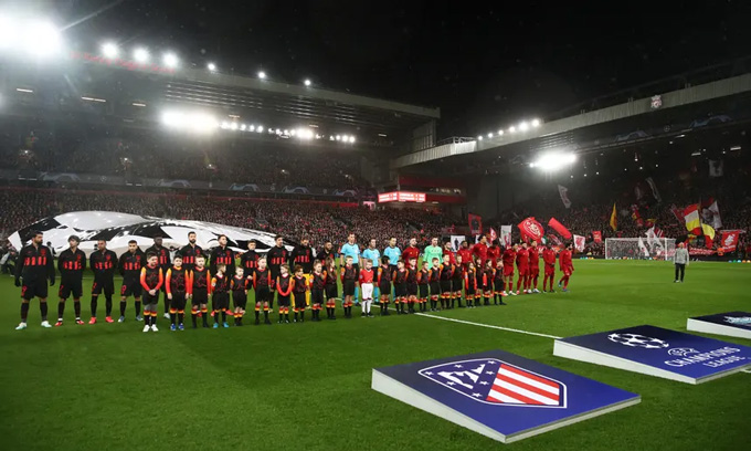 Trận đấu giữa Liverpool và Atletico trên sân Anfield hôm 11/3/2020