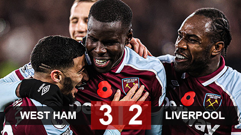West Ham 3-2 Liverpool: Địa chấn ở London