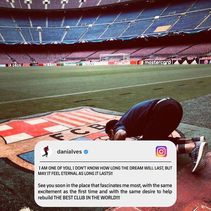 Alves nói gì khi tái ngộ Barcelona sau 5 năm?