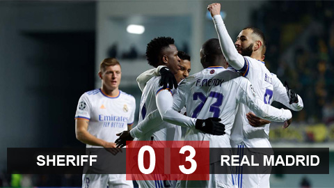 Kết quả Sheriff 0-3 Real Madrid: Đòi nợ thành công