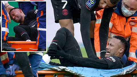 Neymar nghỉ thi đấu 8 tuần vì tổn thương dây chằng mắt cá chân