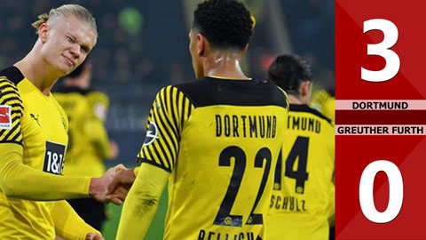 VIDEO bàn thắng Dortmund vs Greuther Furth: 3-0 (Vòng 16 Bundesliga 2021/22)