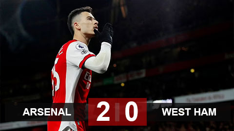 Kết quả Arsenal 2-0 West Ham: Thắng dễ West Ham, Arsenal vào top 4