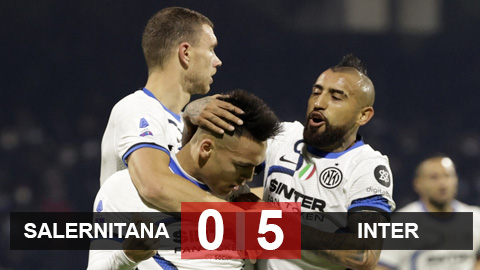 Kết quả bóng đá Salernitana vs Inter Milan: Mưa bàn thắng để vững ngôi đầu