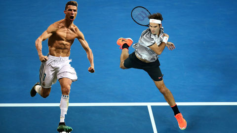 Ở tuổi gần 40, Federer và Ronaldo (trái) đều đang bùng nổ