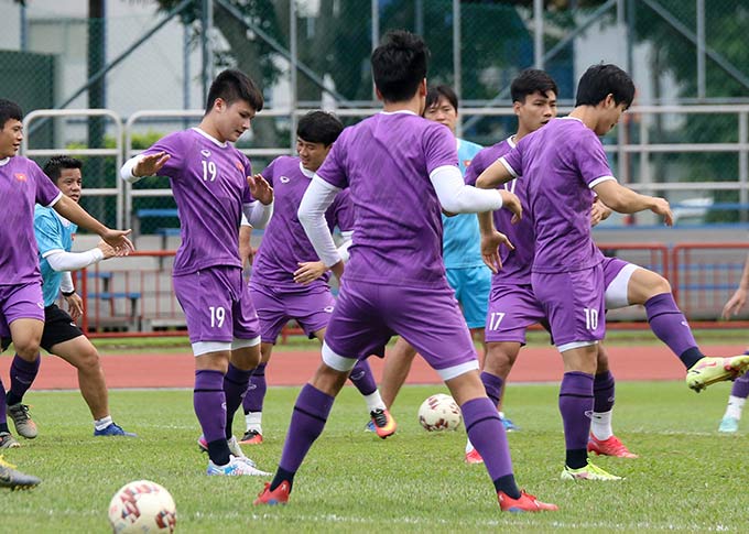 ĐT Việt Nam tích cực tập luyện trước trận đấu với Thái Lan - Ảnh: VFF 