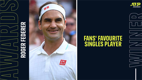 Federer nhận giải ‘Tay vợt được yêu thích nhất’ 19 năm liên tiếp