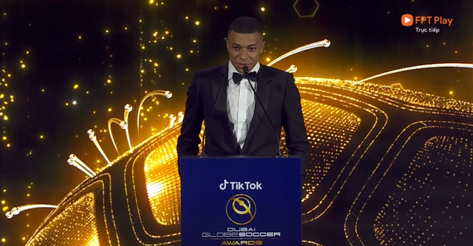 Mbappe giành giải thưởng Dubai Globe Soccer Awards 2021