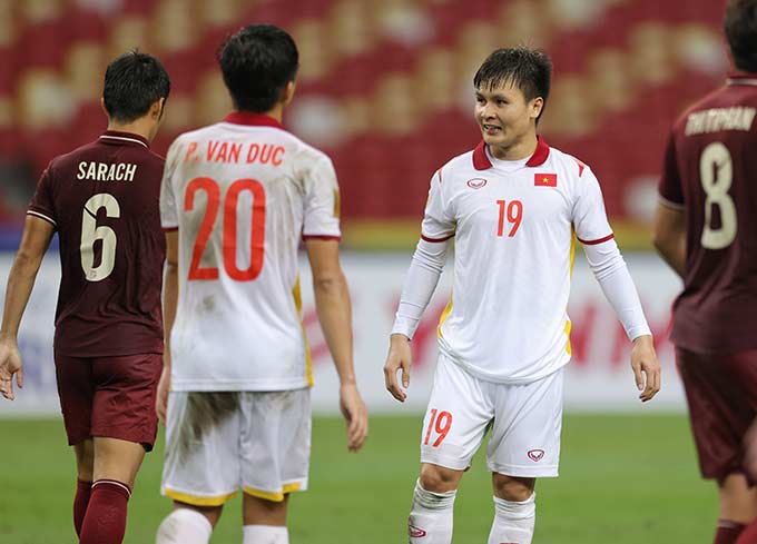 Quang Hải nhận được nhiều bình chọn nhất ở hạng mục Cầu thủ xuất sắc nhất trận Việt Nam - Thái Lan - Ảnh: Getty