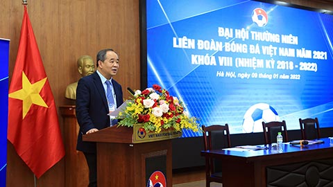 Chủ tịch VFF Lê Khánh Hải phát biểu khai mạc Đại hội