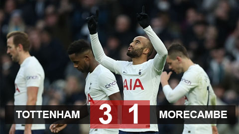 Kết quả Tottenham 3-1 Morecambe: Thắng đội hạng 4, Tottenham vào vòng 4 cúp FA