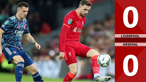 VIDEO bàn thắng Liverpool vs Arsenal: 0-0 (Bán kết lượt đi Cúp Liên đoàn Anh 2021/22)