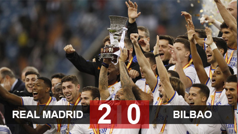 Kết quả Real Madrid 2-0 Bilbao: Kền kền trắng giành Siêu Cúp Tây Ban Nha