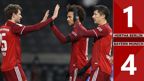 VIDEO bàn thắng Hertha Berlin vs Bayern Munich: 1-4 (Vòng 20 Bundesliga 2021/22)