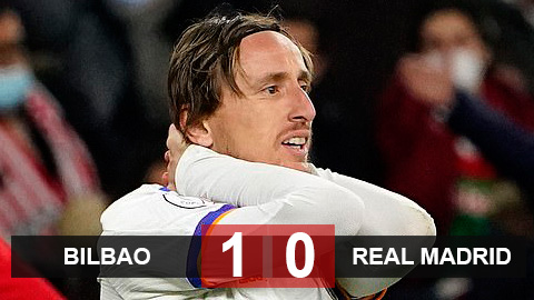 Kết quả Athletic Bilbao 1-0 Real Madrid: Thua đau phút 89
