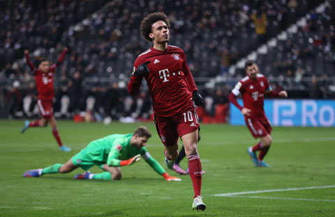 Leroy Sane chỉ mất vỏn vẹn 4 phút sau khi vào sân để ghi bàn mang về chiến thắng cho Bayern