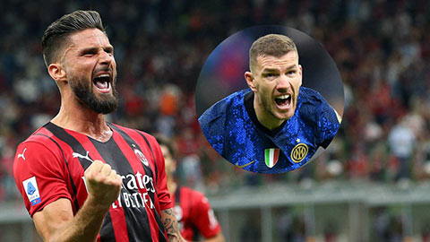 Milan vs Inter: Chờ xem màn 'đấu súng' giữa Giroud và Dzeko