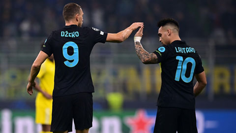 Bộ đôi Edin Dzeko (trái)-Lautaro Martinez của Inter đã tịt ngòi khá lâu rồi