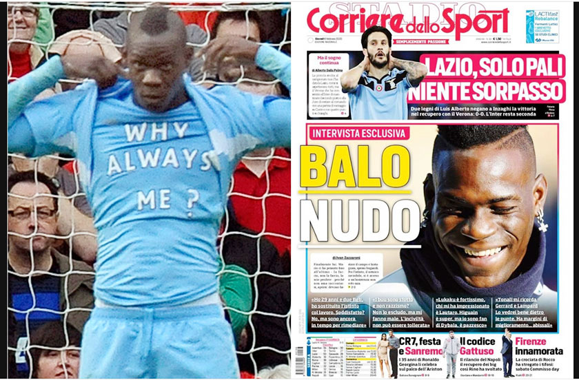Balotelli luôn là đề tài khai thác của báo lá cải hồi anh còn khoác áo Man City