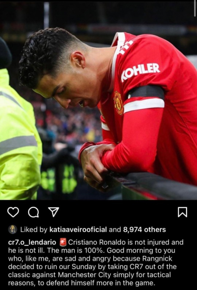 Chị gái Ronaldo thả tim bài đăng trên Instagram