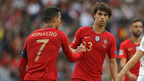 Felix và người đàn anh của anh Ronaldo trong màu áo ĐT Bồ Đào Nha